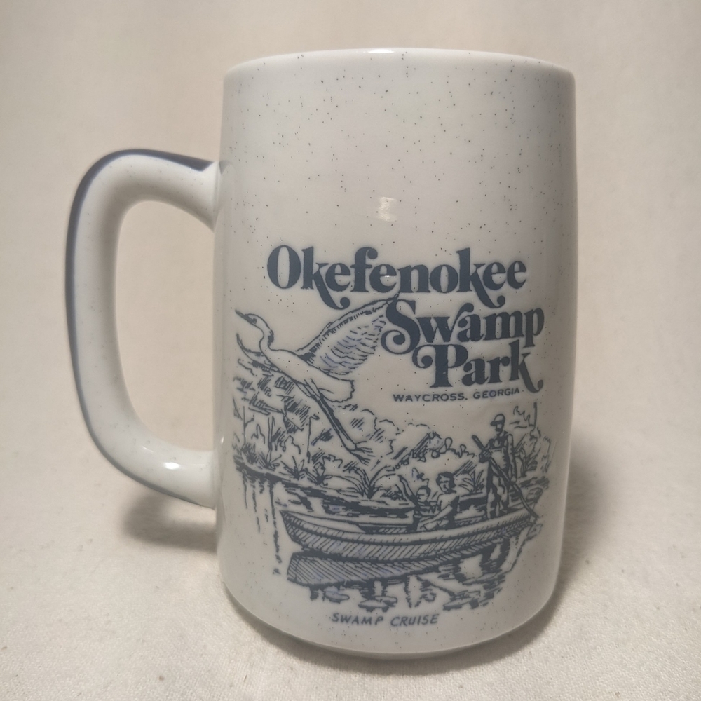 Vntg Okefenokee Mug Swamp Park Cruise Vacation Destination Georgia Alligator